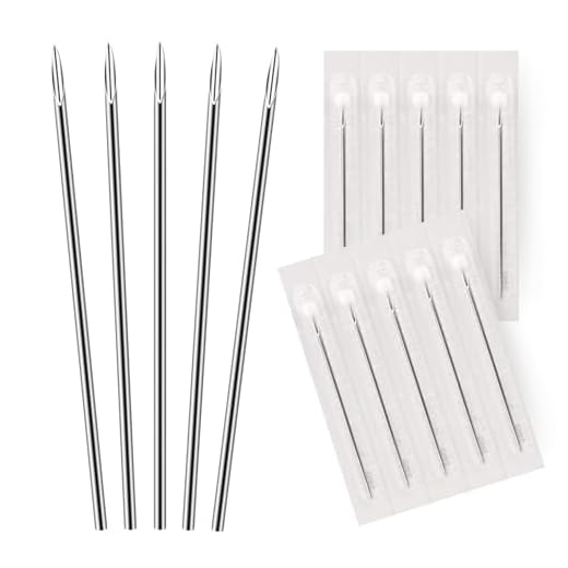 BodyJ4You 10PC Piercing Needles Surgical Steel 16G Ear Nose Belly Tongue Nipple Eyebrow Labret