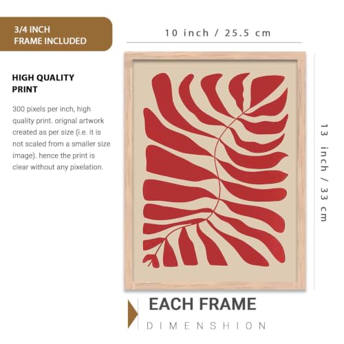 Image of kotart Home Decor Boho Painting Decorative Wall Art poster With Frame For Living Room Bed Room Hotel Wall Decor Digital Reprint Set of 3 (10X13 inch)