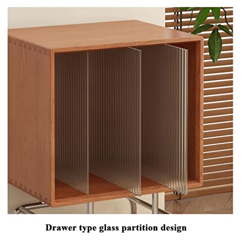 Nizame Vintage Record Cube Shelf Cabinet, Record Player Stand With Stainless Steel Legs, Vinyl Lp Record Album Storage Cube Book Case (Color : Walnut) #TOP5