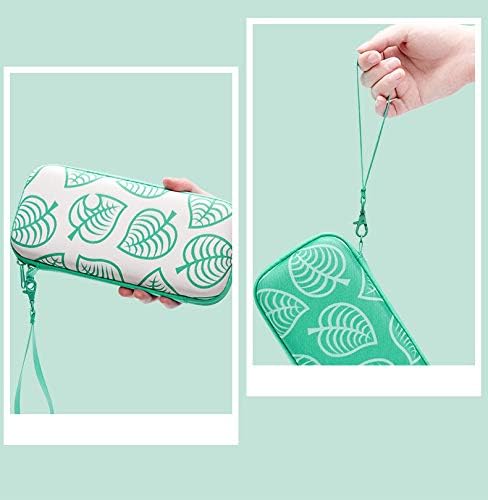 Switch Lite Carrying case-Newest Animal Crossing Turquoise Sires Hardshell Pouch Bag for Nintendo Switch Lite Console & Accessories with 8 Game Cartridges
