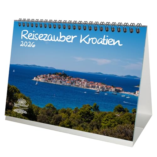 Reisezauber Kroatien DIN A5 Tischkalender für 2026 Kroatien Zagreb Meer