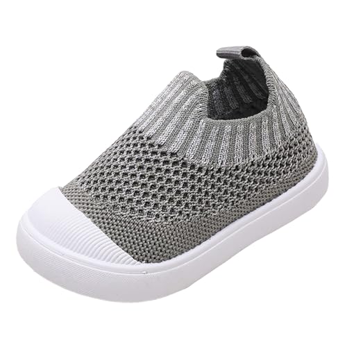Zapatillas de malla antideslizantes para bebés y niñas, transpirables, ligeras y suaves, gris, 22 EU