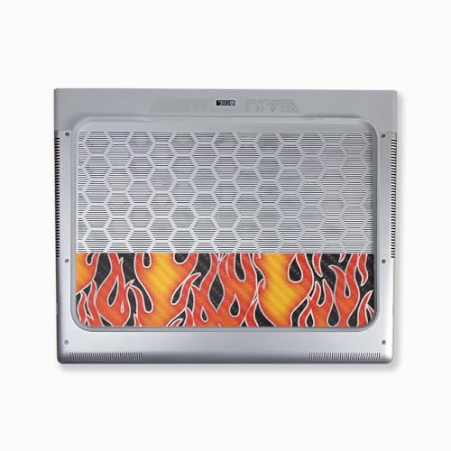Image of Carbon Fiber Laptop Skin Compatible with Alienware X16 R2 (2024) - Hot Flames - Premium 3M Vinyl Protective Wrap Decal Cover - Easy to Apply | Crafted in The USA by MightySkins