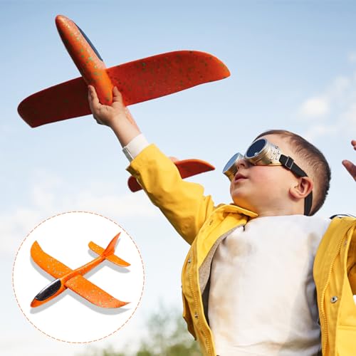 Kenvora Styropor Flugzeuge für Kinder Styroporflieger - 4 Stück Flugzeug Spielzeug Styropor Kinder, Segelflugzeug Wurfgleiter Flieger Airplane für Spiele im Draußen