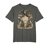 camisetas goticas para mujer Diseño de fantasía oscura de un cuervo en un vestido sin cabeza con detalles de calavera.