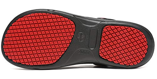 Zlosun Men And Women's Garden Nurse Doctors Water Resident Safty Work Shoes Non Slip Kitchen Chef Clogs(Black,8.5 Women/7.5 Men) #TOP2