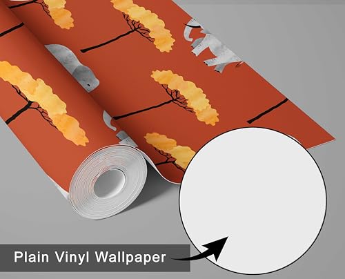 Papier peint vinyle autocollant rénovation murale rapide orange - 6