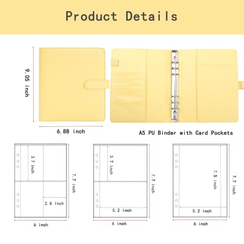 Image of Sticker Binder Organizer with Storage Sleeves,Reusable Stickers Collecting Book Album Holder, A5 Blank Sticker Container Organizer-Yellow