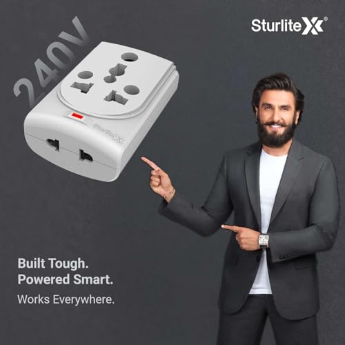Image of Sturlite Konvert Multiplug| 6-16 Amp| 2-Pin & 3-Pin Socket| Universal AC Travel Adapter| Premium Polycarbonate Body Socket| Compact Converter Plug for Travel, Home & Office Use - Pack of 3