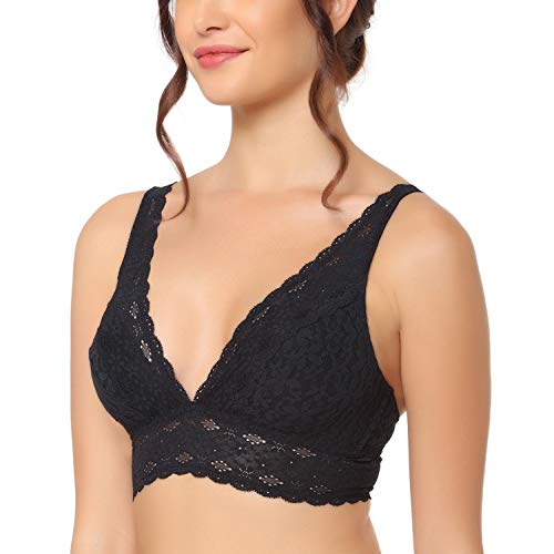 Wacoal Womens Halo Lace Bralette Bra, Black, 40 Us #TOP1