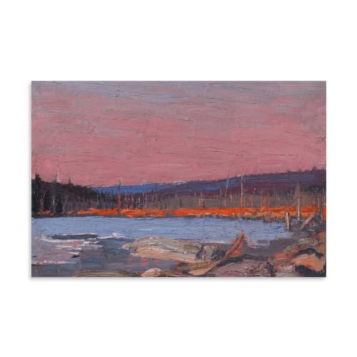 Póster de Tom Thomson Un lago del Norte: cuadro en lienzo para colgar y decoración de pared