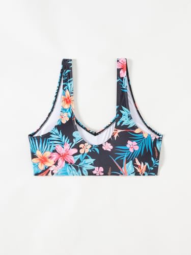 Image of Fanuerg Women's Twist Front Bikini Top V Neck Push Up Padded Swimsuit Top Bathing Suits