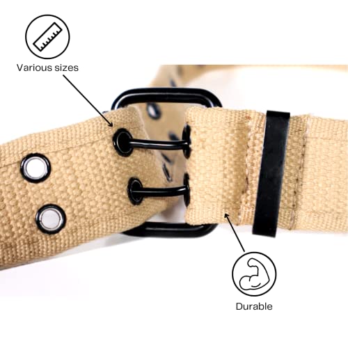 Casual Unisex Cotton Canvas Belt - Double Hole Grommet Web Belt for Men and Women -3 Pack2