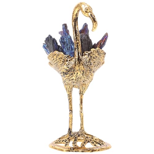 Figurine flamant rose en cristal naturel pour sublimer un bureau terne et vide