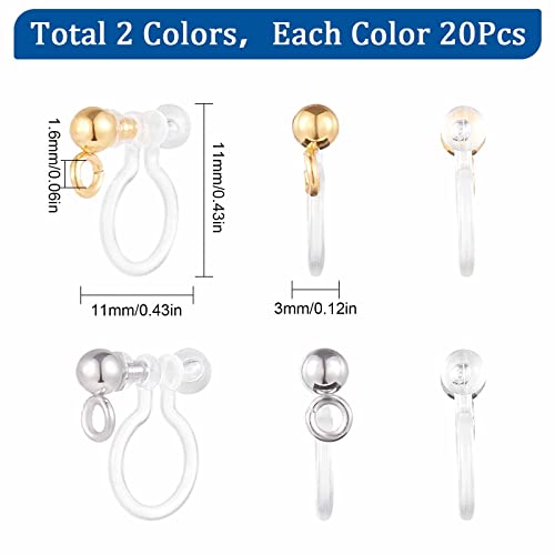 SUNNYCLUE 1 Box 20Pcs Clip on Earring Converter Transparent U Type Earring Cilps Stainless Steel Components Non-Pierced Painless Findings for Jewellery Making Accessories DIY Craft - Image 2