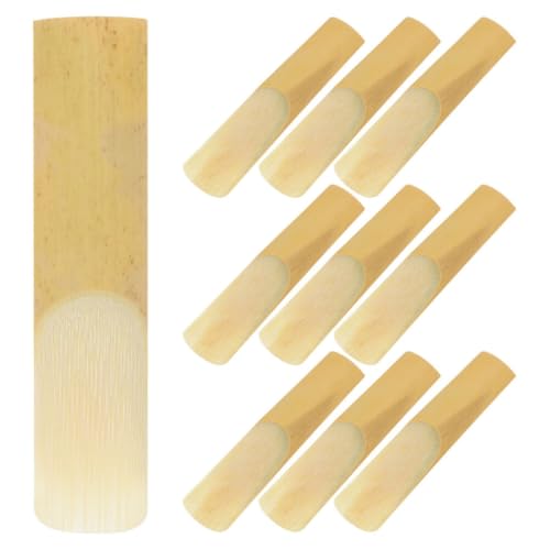 POPETPOP 10 Anches de Saxophone Ténor Force 2,5, Lot de 10 Pièces en Bois Naturel Fignolé, Adaptées aux Saxophones Ténor une Qualité Sonore Supérieure