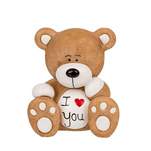 Ourson Beige en Résine - I Love You