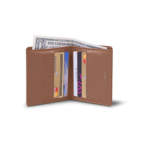 Lucrin - Portafoglio compatto per gli uomini - Tan - Pelle di Capra