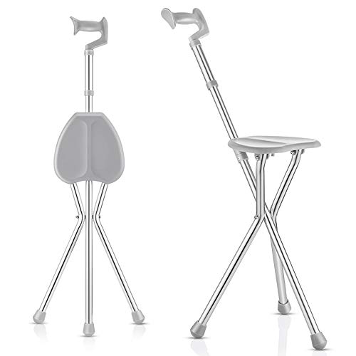 Chaise pliante avec canne de marche de marque DKSNAJ pour les seniors