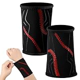 Tasdurian 2 Pcs Baseball Catchers Wrist Guard for Youth Protective Wrist Support Sleeves Baseball Catchers Gear for Batting and Fielding, 5.12 x 4.33 x 3.74 Inches