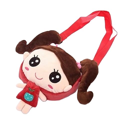 Tickles Doll Design Soft Fabric Handbag Crossbody Purses Fur Sling Bag For Kids Girls (Size: 18 cm; Color: Multicolor)