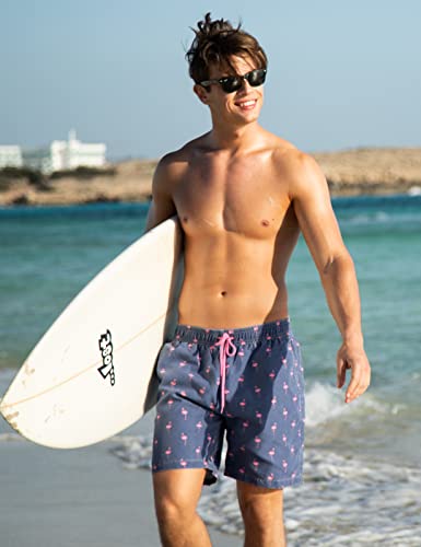 Nonwe Mens Swim Board Shorts Retro Washed Quick Dry Lightweight Beach Shorts - Image 3