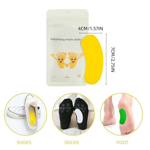 Image of 100pcs Shoe Deodorizing Stickers, Natural Shoe Odor Removal Stickers, Deodorizing Stickers for Shoes(White)