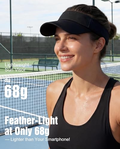 Image of Zando 3.2 inch Structured Brim Sun Visor Hats for Women, Quick-Dry Lightweight Sports Visor for Golf, Tennis, Pickleball