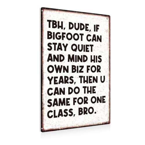 Funny Classroom Tin Sign Decor,Classroom Theme Door Wall Hanging,Cool English Teacher Gifts for Male English Teachers Women, Middle High English Math Teaching Class Decor