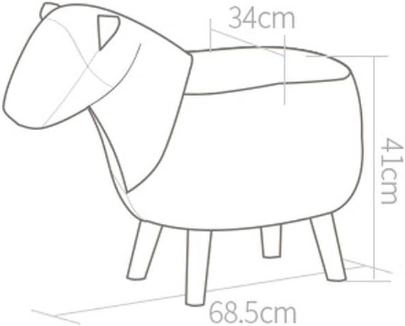Solid Wood Animal Leather Stool Ottoman Creative & Cute Stool for Kids Toy Chest Chair for Children Footstool 4 Legs (Pony)