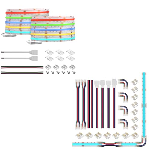 Tira LED RGB COB FCOB 32.8FT DC24V Kit con Conector 4PIN miniatura 1