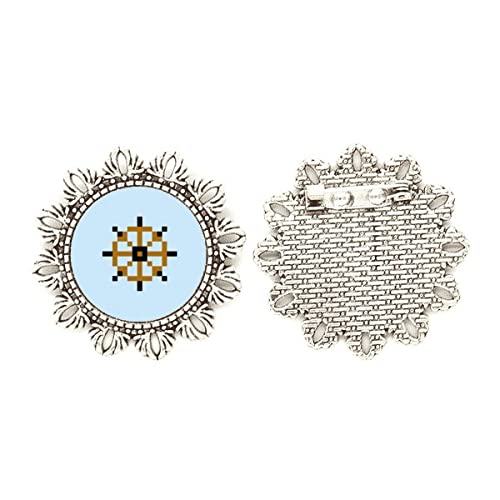 Broche de verano Art Deco con diseño de flor plateada fina