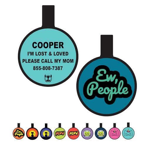 Silent Cat Tag Personalized with 4 Lines of Custom Deep Engraved Durable Soundless Silicone Cat ID Name Tag Ew Tiffany