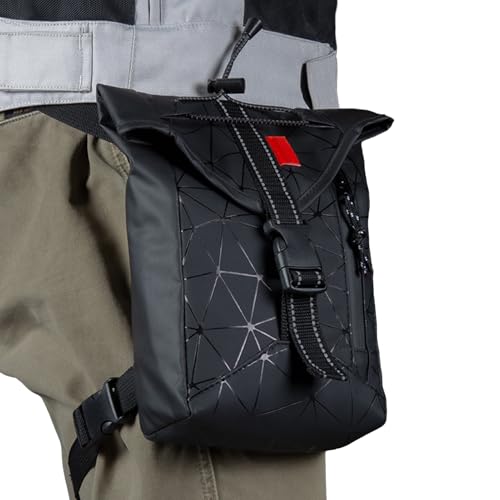 Bolso de pierna para moto reflectante que evita la lluvia y organiza tus viajes