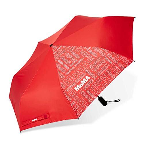 MoMA ロゴプリント アンブレラ 折りたたみ レッド