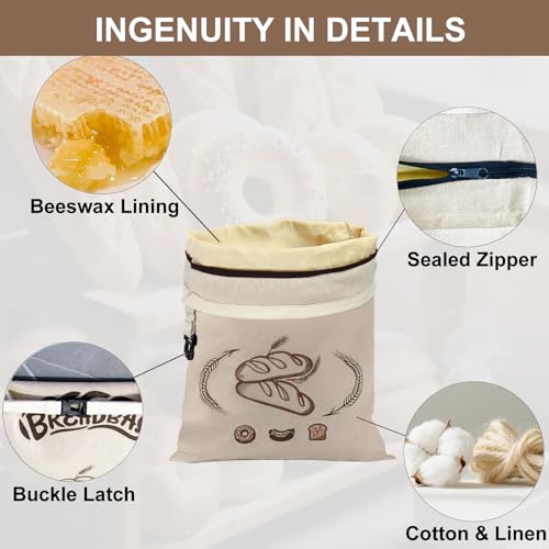 Beeswax Bread Bags for Sourdough (2 Pack)  - image 3