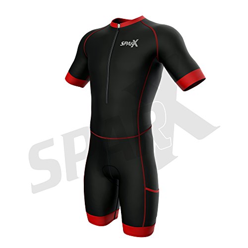 Image of Sparx Men Trisuit Competitor Triathlon Short Sleeve Aero Tri Suit Triathlon Suit