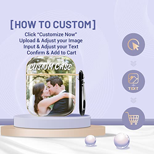 Custom Airpods Case, Flexible Pc Protective Case With Keychain For Airpod 1 And 2, Customize Airpod Cover With Your Photo & Text & Name, Personalized Gift For Men Women #TOP6