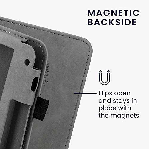 kwmobile Schutzhülle kompatibel mit Tolino Vision 6 Flip Hülle - Cover mit Handschlaufe - Pusteblume Love Grau