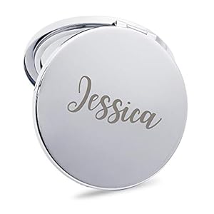 Personalized Handheld Mirror | Laser Engraved Compact Mirror with Handbag | Custom Gift for Woman Girl Bridesmaid Friend…