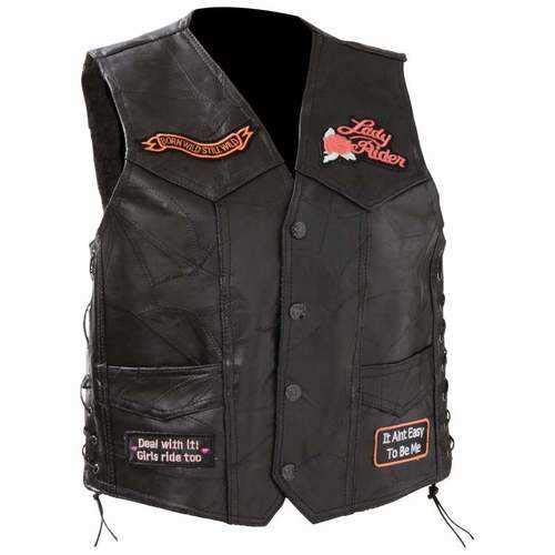 Ladies' Rock Design Genuine Leather Vest