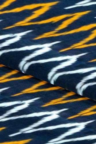 Image of Cotton Pochampally ikat unstitched blouse, Kurthi, long frock fabric material for women (1 meter, 2 meters & 3 meters)