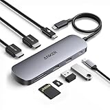 Anker Nano Laptop Docking Station Dual Monitor, 8-in-1 USB C Dock with 4K@60Hz HDMI, 10Gbps 1 USB-C, 2 USB-A, 85W PD, SD/TF Card Reader, for Dell,Lenovo, HP, and Windows Laptops (Charger Not Included)