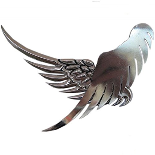 Kitmax (Tm) Pack Of 2 Pairs 3D Angel Wings Metal Auto Car Truck Laptop Ipad Window Wall Motorcycle Decor Decal Sticker (Silver) #TOP1