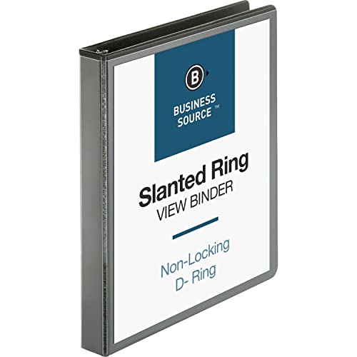 D-Ring View Binder, 1" Capacity, 11x8-1/2", Black