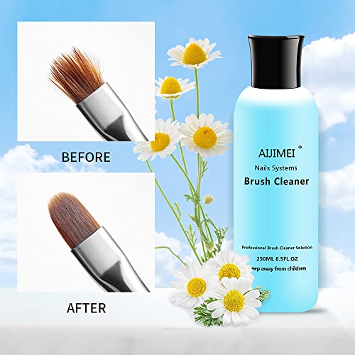 Image of Acrylic Nail Brush Cleaner - Liquid Paint Brush Cleaner for Nails Artists (250ml /8.5 FL.OZ)