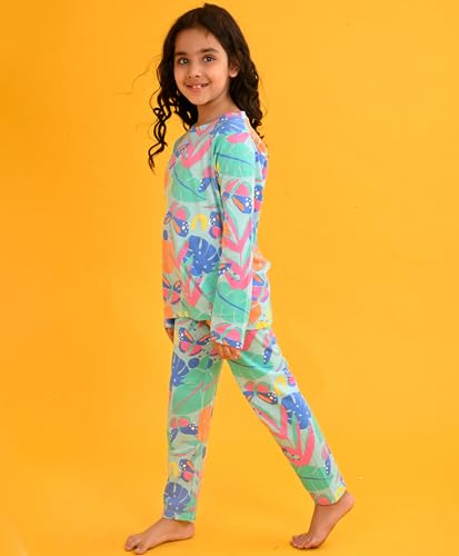 Image of Anthrilo Pure Cotton Printed Pyjama Set for Girls | Sleepwear | Night Suit, Night Wear | Long Sleeves T-Shirt & Pyjama | Regular Wear | 0-14 Years