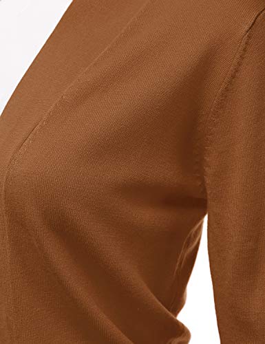 Jj Perfection Women's Basic 3/4 Sleeve Open Front Cropped Cardigan With Plus Size #TOP3