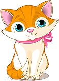  Art déco Stickers Pegatinas Infantiles de Gato – 35 cm de Altura