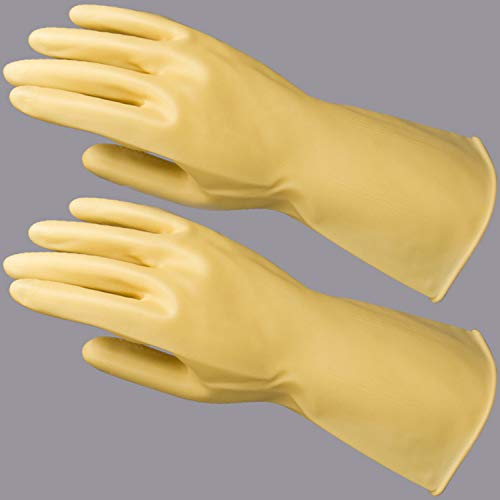 FairytaleMM Industrial Latex Gloves Acid Resistant Waterproof non-slip Beef tendon Household Labor Insurance Supplies Safty Glove-white(31x8.5cm)